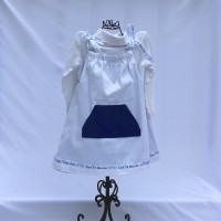 Blue Snow Flurry with Silver Trim/Bright White with Pouch Reversible Tie Shoulder Dress – Size 3