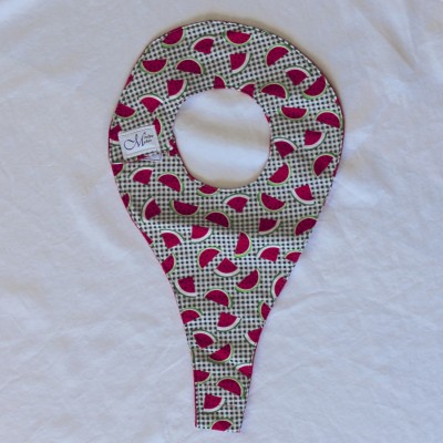 Watermelon and Gingham Binky Bib