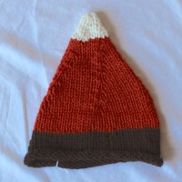 Brown, Orange and White Candy Corn Knit Hat