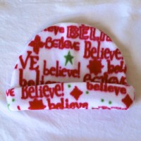 “Believe” Red and White Fleece Hat