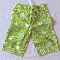 Bright Green Snowflake Flannel Pants – Size 12 months
