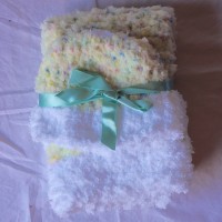 Knit Pastel Yellow Speckled Baby Blanket Hat