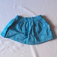 Aqua Flowers/Tiny Rosebuds Reversible Skirt – Size 12 – 24 months