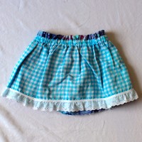 Blue Gingham/Purple Batik Reversible Skirt – Size 12 – 24 months