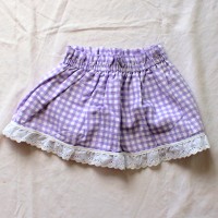 White and Purple Gingham Reversible Skirt – Size 12 – 24 months