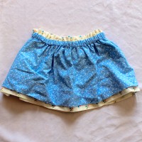 Tiny Rosebuds/Small Blue Flowers Reversible Skirt – Size 12 – 24 months
