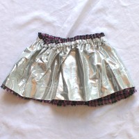 Black and Pink Plaid/Silver Reversible Skirt – Size 12 – 24 months