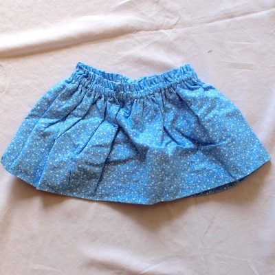 Tiny Flowers/Pink Denim Flowers Reversible Skirt- Size 12 – 24 months