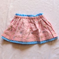 Tiny Flowers/Pink Denim Flowers Reversible Skirt- Size 12 – 24 months