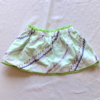 Purple Ribbon Trim/Green Eyelet Reversible Skirt – Size 12 – 24 months