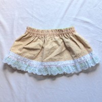 Green Eyelet/Light Brown Brick Reversible Skirt – Size 12 – 24 months