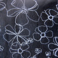 Black with White Flower Tracings Nursing Cover
