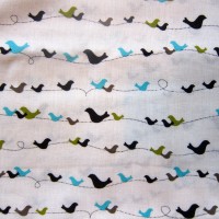 Aqua, Green, and Black Birds on a Wire Nursing Cover