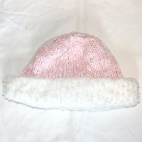Pink and White Hat with Brim