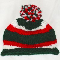 Red, White, and Green Striped Beanie